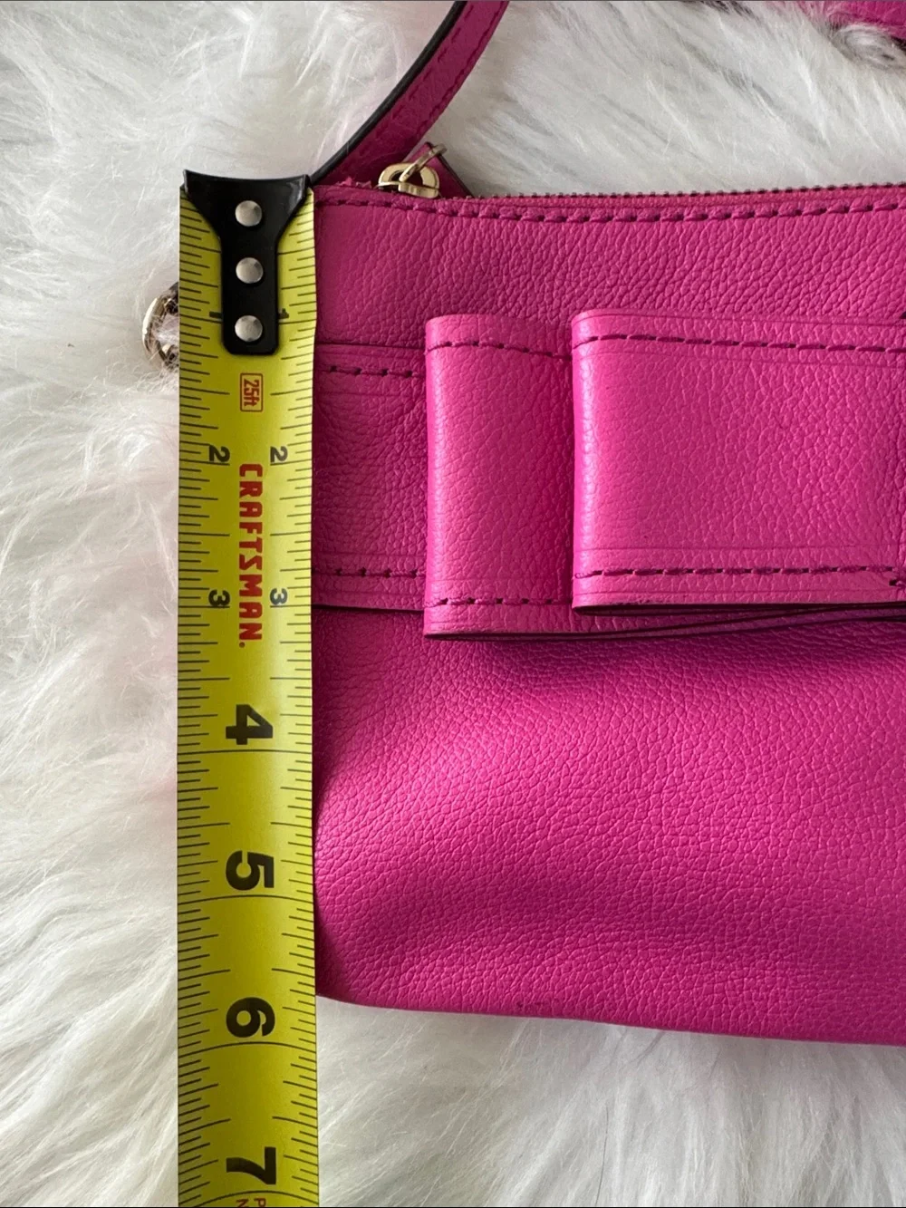 Kate Spade Y2K Hot Pink Leather Bow Crossbody Bag